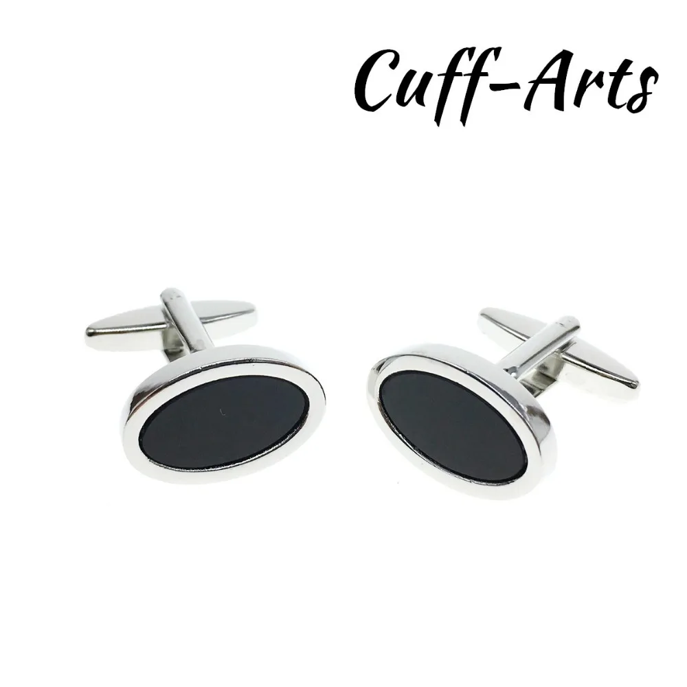 Запонки для мужчин высокого качества черный оникс Gemelos Овальный Оникс Популярные