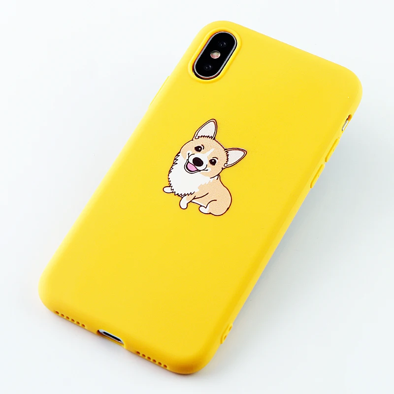 Забавный мобильный телефон чехлы для IPhone 6s 7 8 Plus X XS MAX XR чехол милый корги мягкий