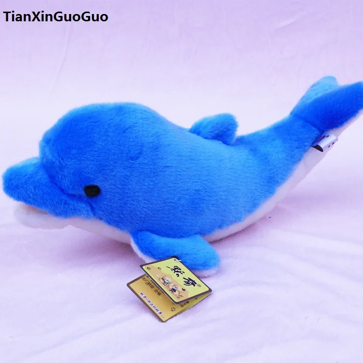 

high quality goods about 27cm blue dolphin plush toy lovely dolphin soft doll baby toy birthday gift s0072