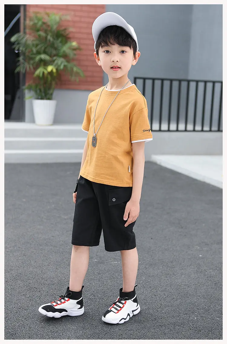 Летние детские шорты капри, штаны для мальчиков до колен, Капри-Капри Для Мальчиков, мужские шорты-карго с карманами для мальчиков, От 5 до 14 лет