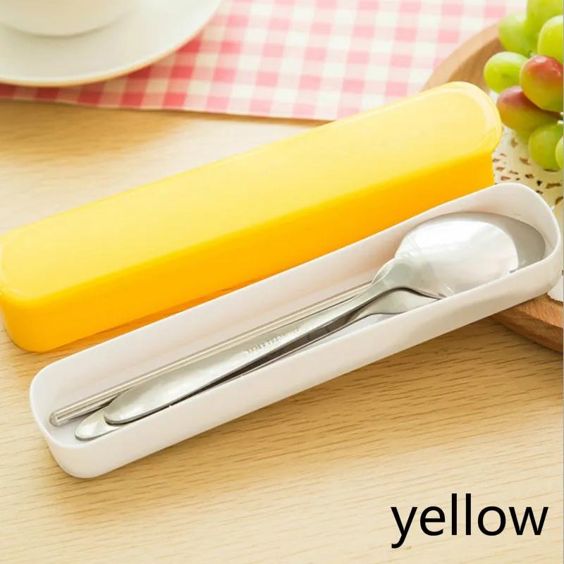 1 комплект набор из трех предметов портативная посуда ложка вилка палочки для еды