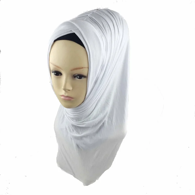 C12 pure white Новая мода, женские футболки хиджабы со складками, AL-AMIRAH, плиссированные мусульманские тюрбаны, женские хлопковые мягкие хиджабы - Цвет: C12 pure white
