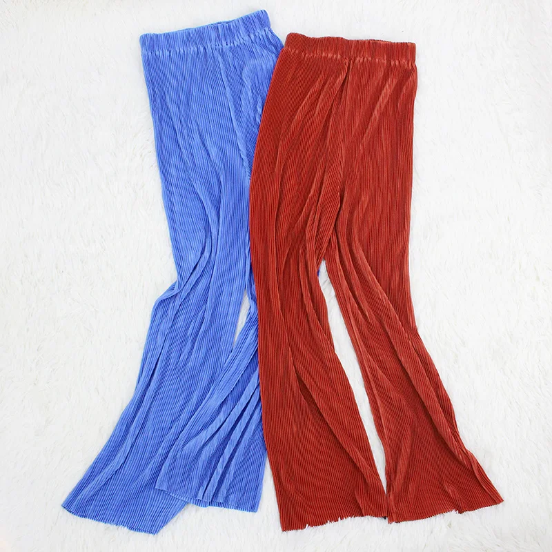 Женские Плиссированные широкие брюки летние свободные повседневные длинные