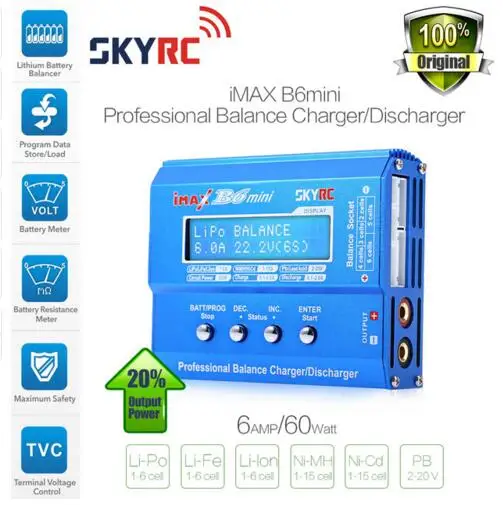 100% оригинал Skyrc IMAX B6 мини 60 Вт баланс Зарядное устройство разрядник для Вертолет