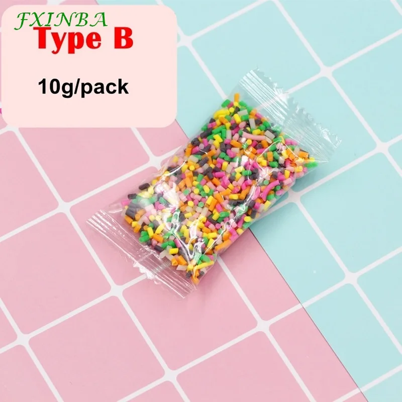Type B FXINBA 10 г Fimo Ломтики поддельные брызги торт украшение для слизи DIY конфеты игрушки в виде десерта пушистые слимы поставки грязи глина дополнение - Цвет: Type B