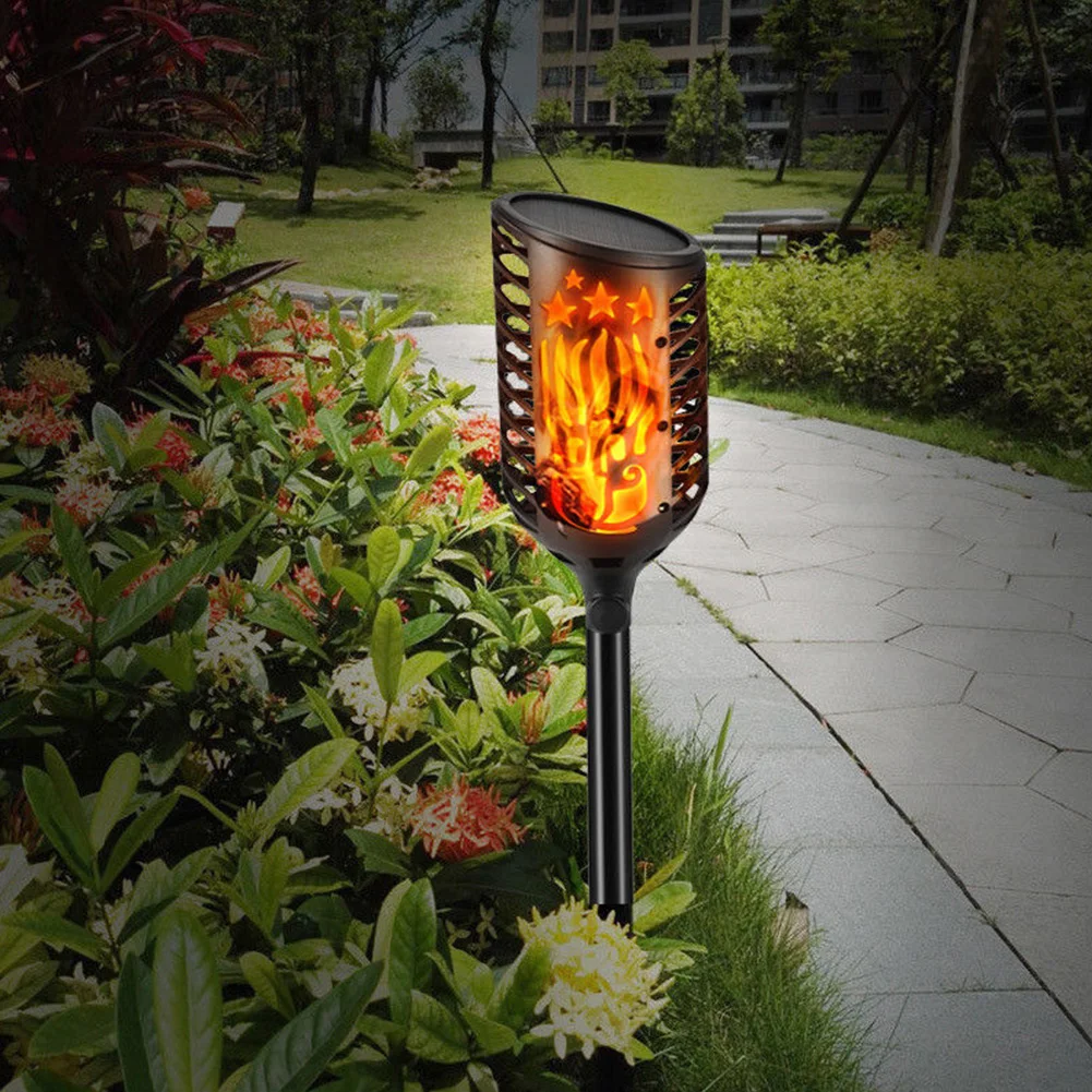 2 шт. УФ сад мерцающий пламя на солнечных батареях водонепроницаемый газон