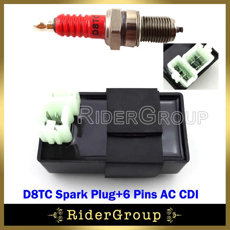 6 Pin AC CDI D8TC Свеча зажигания 150cc 200cc 250cc ATV Скутер мопед Roketa Taotao Sunl Kazuma Quad|ac cdi|scooter mopedcdi