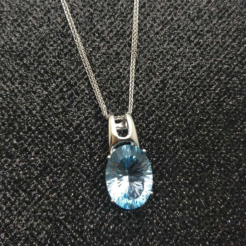 Большие натуральные топазы 11ct TBJ овальные кулоны cut12 * 16 мм с вогнутой огранкой