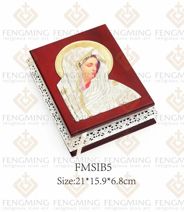 2016 новинка крепкая деревянная коробка Девы Марии металлические религиозные