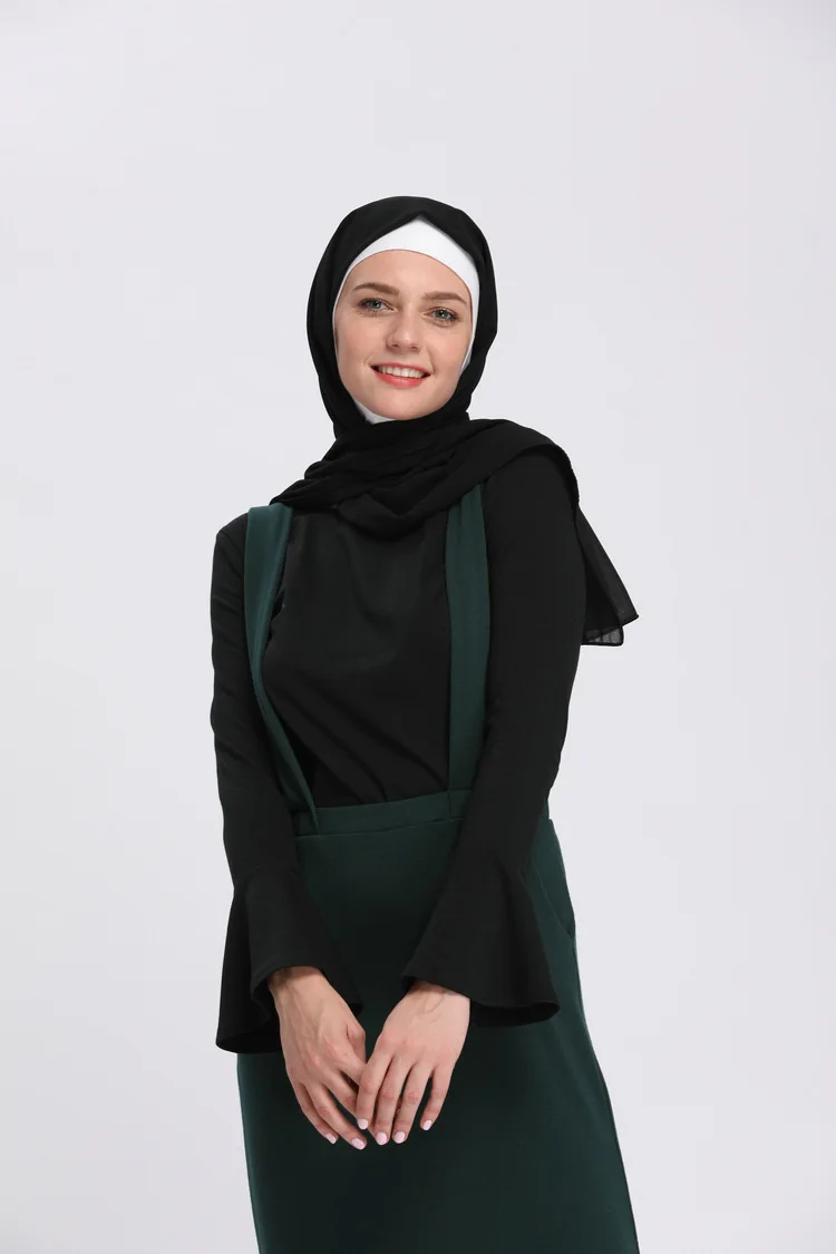 Мусульманские женские топы нижняя рубашка Abaya с длинным рукавом облегающая