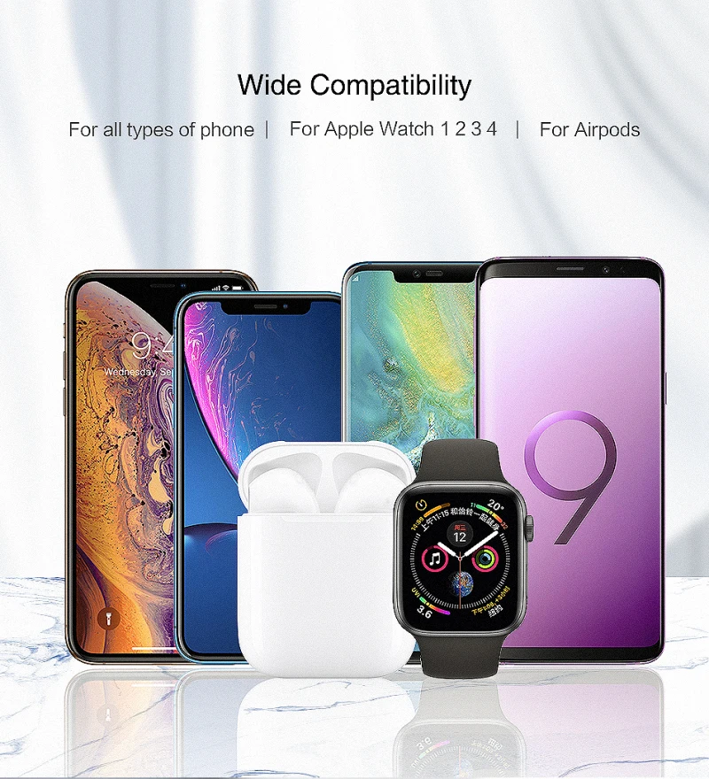 3 в 1 зарядная док-станция для Iphone X Iphone 8 Iphone 7 Iphone 6 ABS Подставка для зарядки док-станция для Apple Watch Airpods