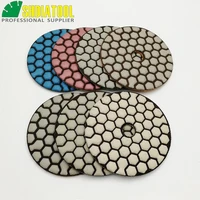 shdiatool 7pcsset 80mm diamond flexible dry polishing pad 1pc aluminum based backer granite marble ceramic 3 sanding disc