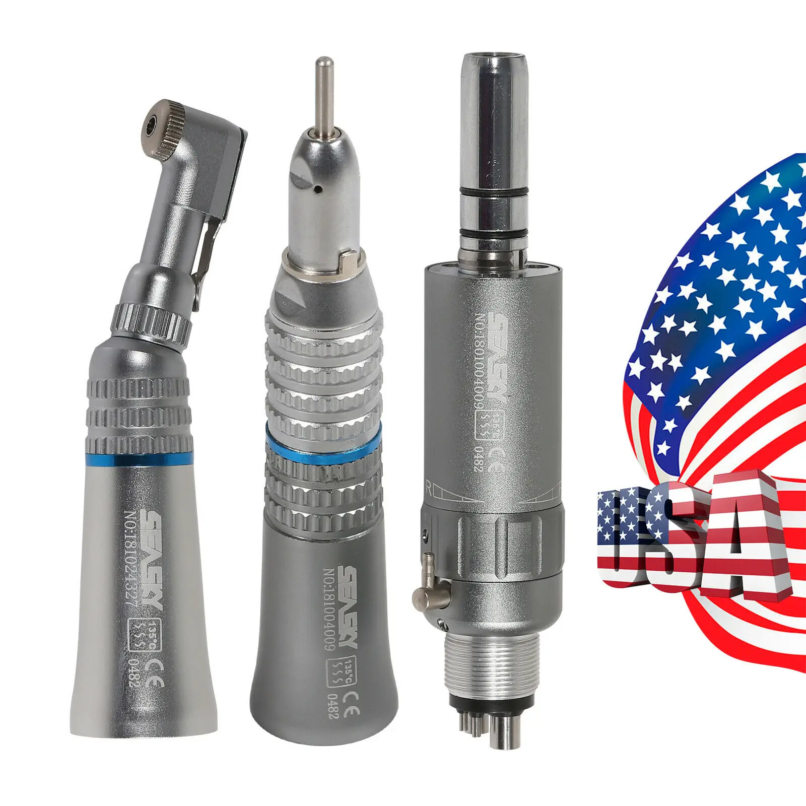 

4X Dental Slow Low Speed Handpiece Straight Contra Angle Air Motor E-Type 4-Holes Nsk Style