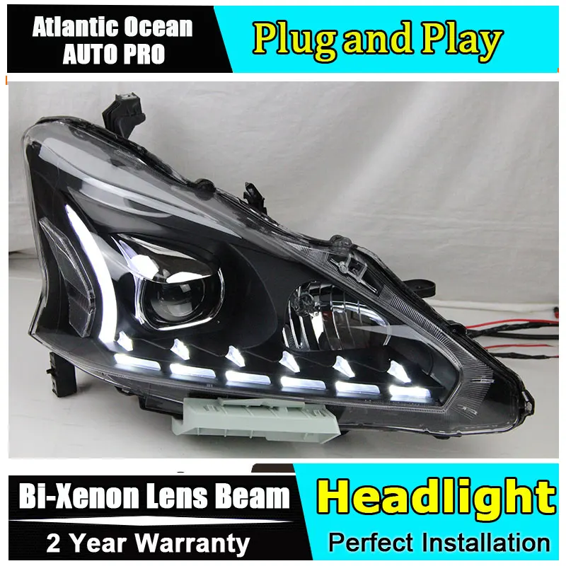 

new car styling for Nissan Teana LED Headlight 2013-2015 For Altima head lamp Lens Double Beam HID KIT Xenon bi xenon lens