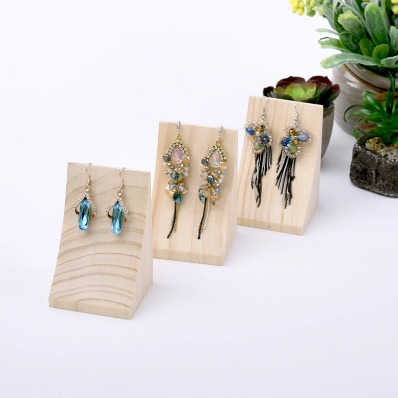 Деревянные висячие серьги с изгибом формы витрина держатель подставка для