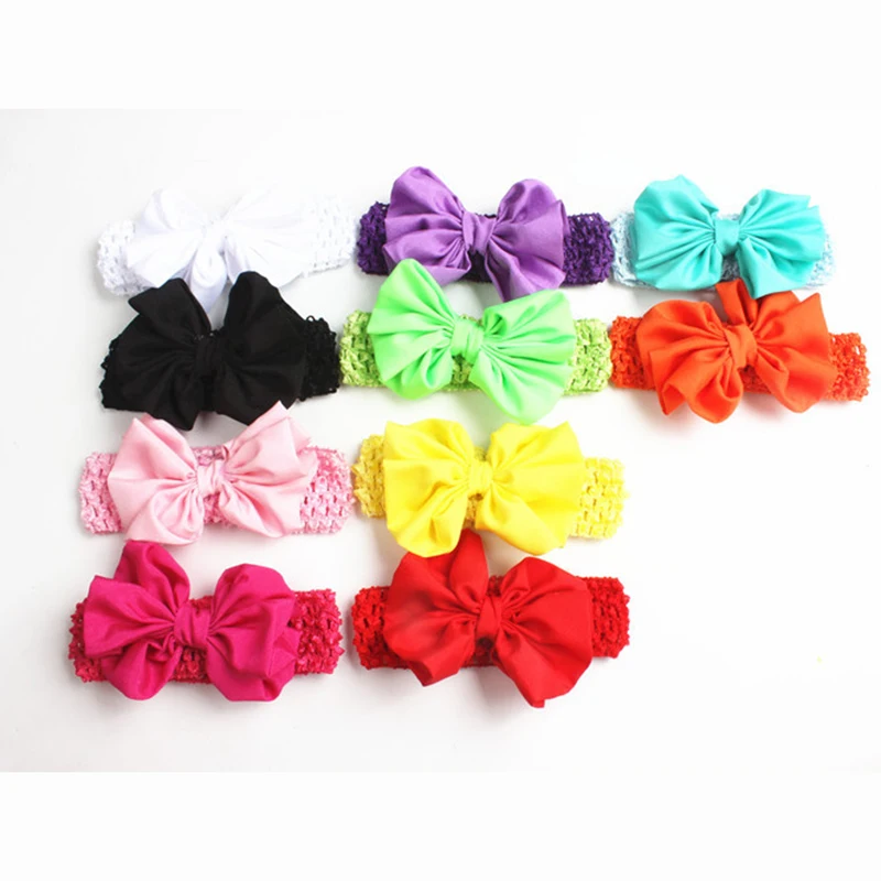 Большой Лук Повязки Эластичный Головной Убор Шифон Малышей Hairband Девушки Волосы