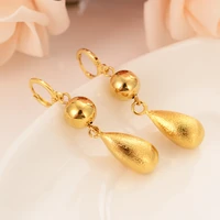 lovely ball earrings 24k gold drop earings for women girls african jewelry wedding party cool fashion beads earrings kid gift