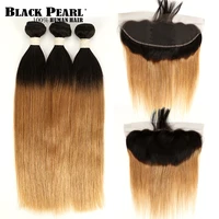 brazilian straight hair weave bundles honey blonde bundles with closure 1b27 blonde human hair ombre bundles with closure