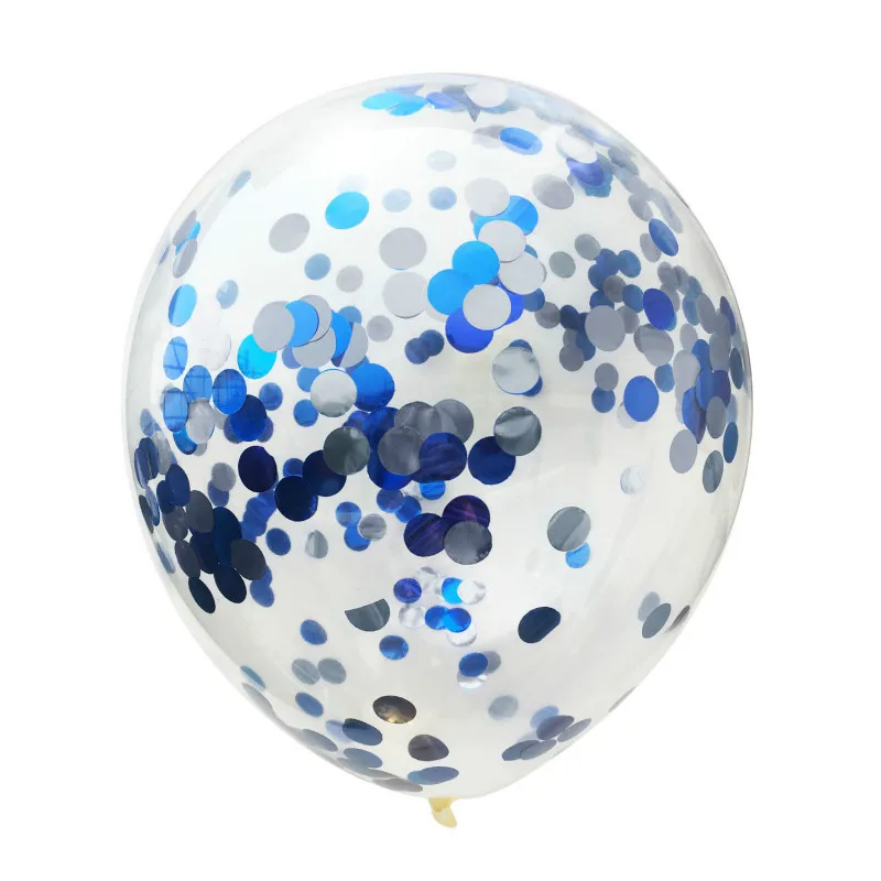 blue silver 5 шт./лот, прозрачные шары, красные, серебристые, зеленые, синие, конфетти, шары с днем рождения, детские, для вечеринки, Мультяшные шляпы, украшения - Цвет: blue silver
