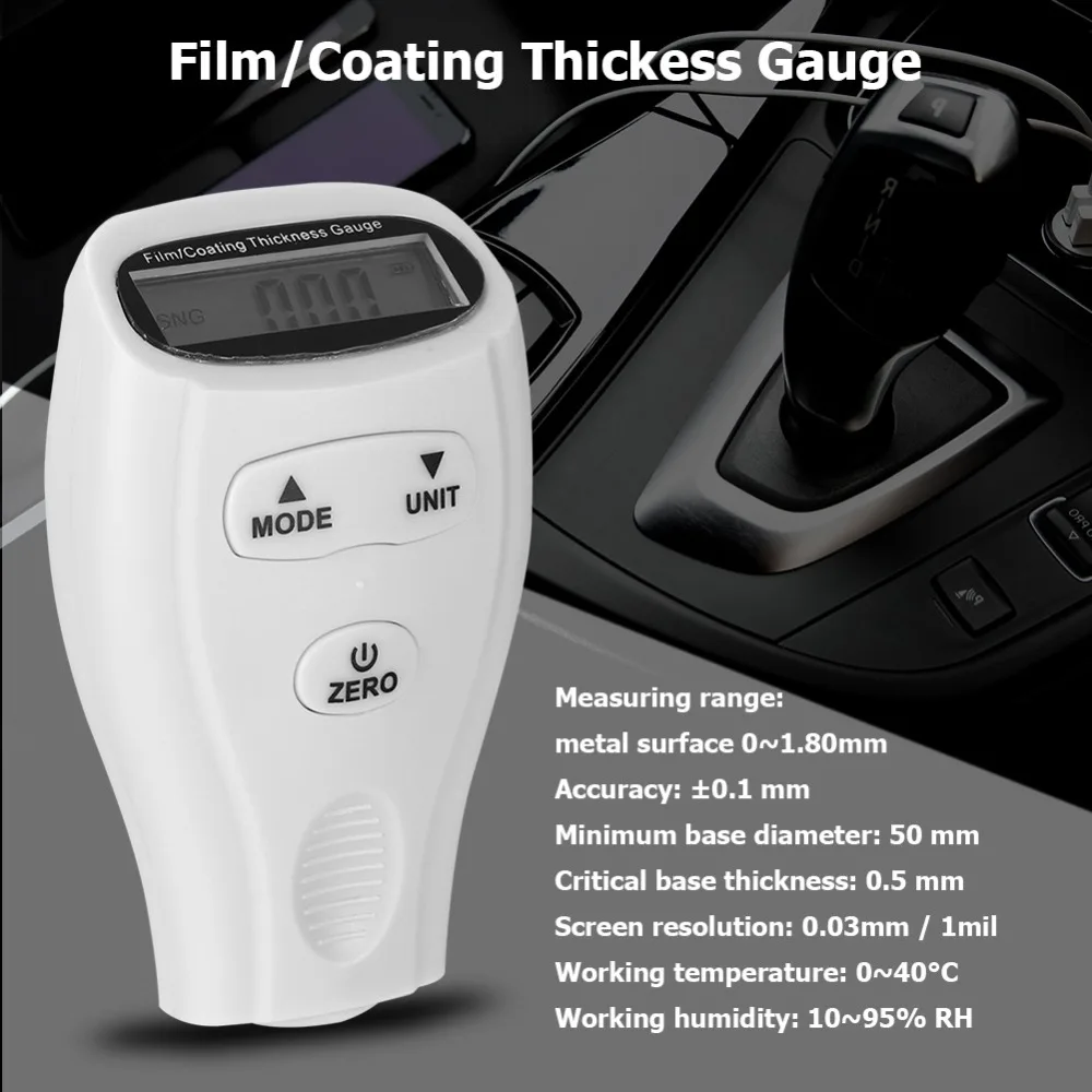 

Portable Mini Paint Film/Coating Measure Thickness Gauge Digital Tester Operation temperature: 0c ~ +40c