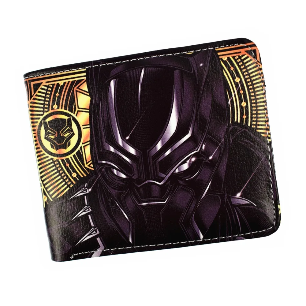 Новое поступление черный кошелек Panther мужской короткий с карманом для монет на