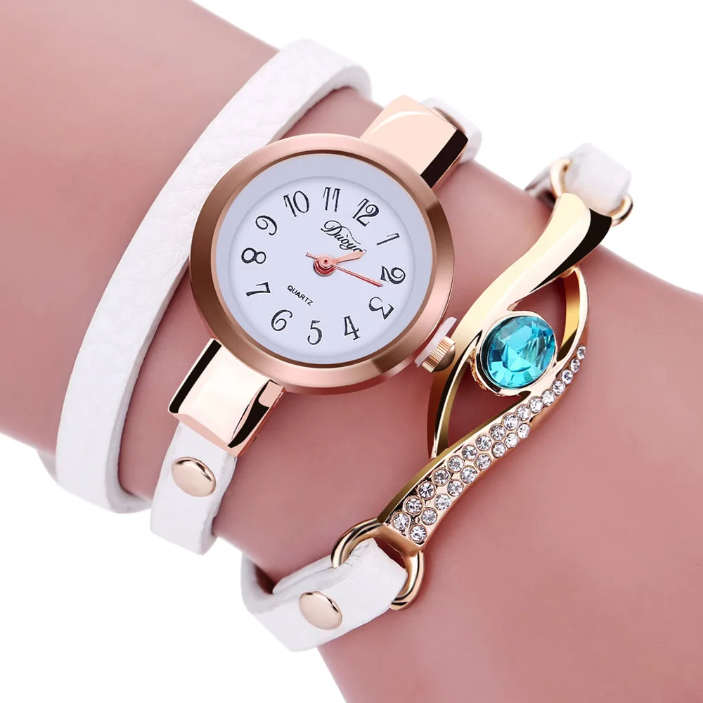 Модные женские бриллиантовые Наручные часы с кожаным ремешком роскошные