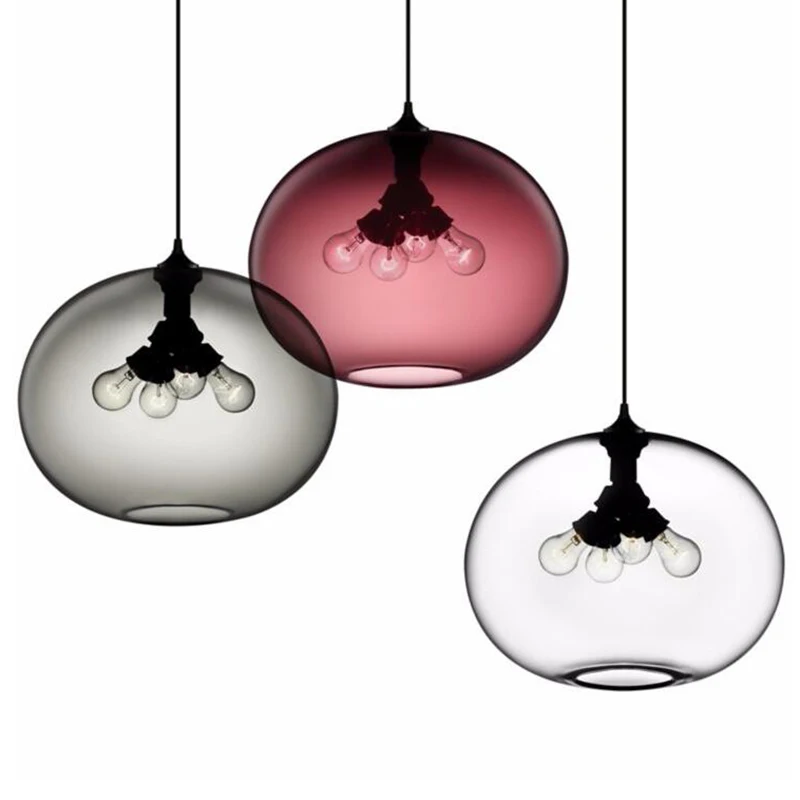 Современные американские стеклянные подвесные светильники в стиле лофт с