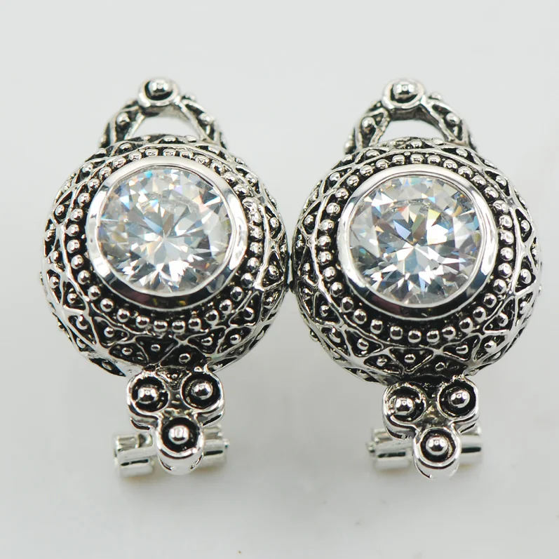 

White Crystal Zircon 925 Sterling Silver Earrings TE517