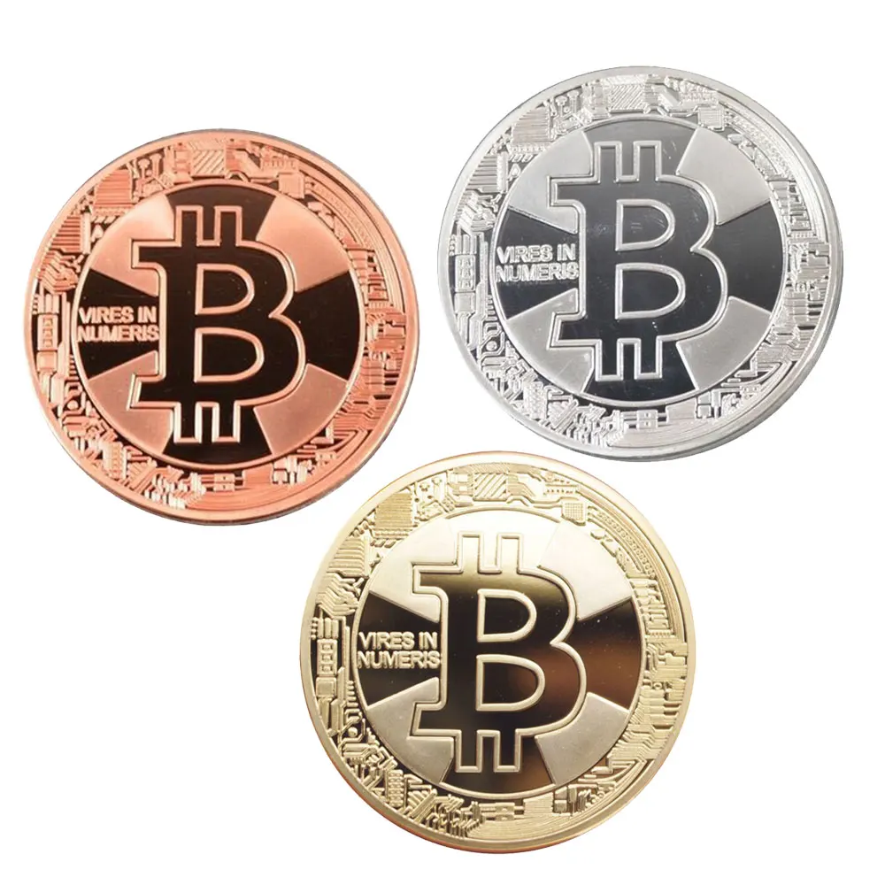 Cobee Биткойн памятная монета сувенирная монета посеребренная латунь металл диаметр 40 мм шифрование валюты
