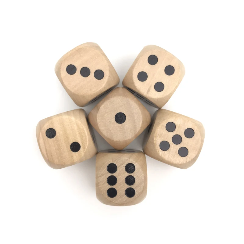 8 Pcs/Lots High quality 25mm Woodiness Drinking Dice Solid Wood Puzzle Children Interesting Teaching Set Wholesale qenueson|drinking dice|dice