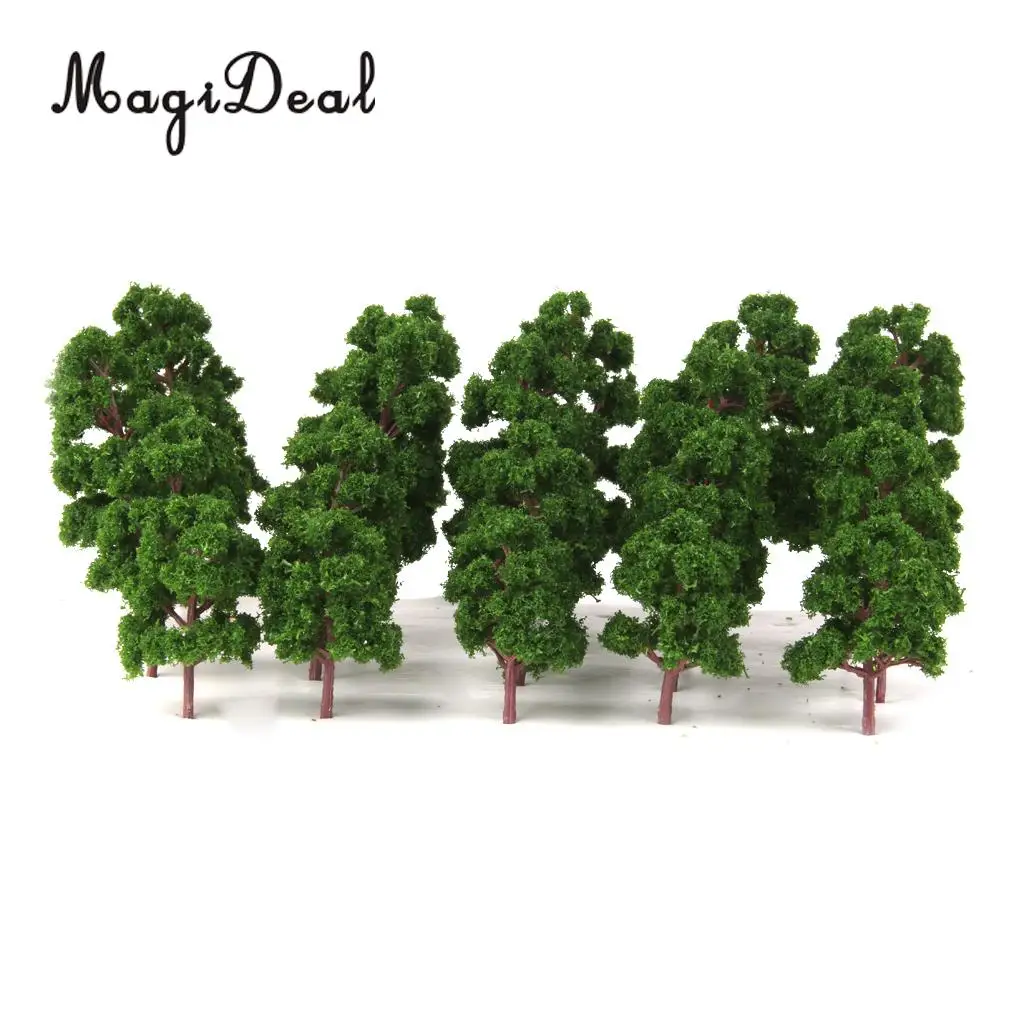 20Pcs Mix Size Model Trees Deep Green for N HO Scale Railroad Village Architecture Layout Diorama Scenery
