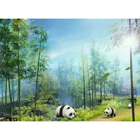 china panda full square drill scenery diamond painting embroidery full round mosaic beautiful scenery home decoration sale