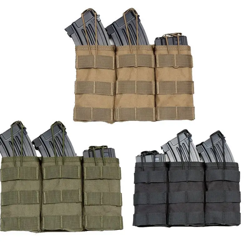 

1000D Nylon Bag Tactical Molle Pounch Triple Cartridge Bag Magazine Pouch Talkie Military Pouch Hunting Paintball Equipment