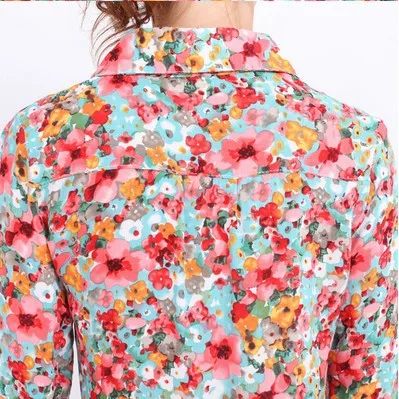 Fashion Girl Women Flower Pattern Shirt Notched Collar Tops Blouse 1pcs/lot Free Shipping SQ0041|shirt russia|shirt dress plus sizeshirt girl |