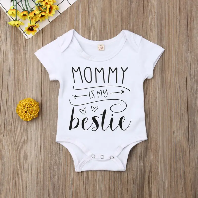2019 Newborn Infant Toddler Baby Boys Girls Bodysuit Short Sleeve Letter Printing Bodysuits Summer Jumpsuit Casual Outfits | Детская