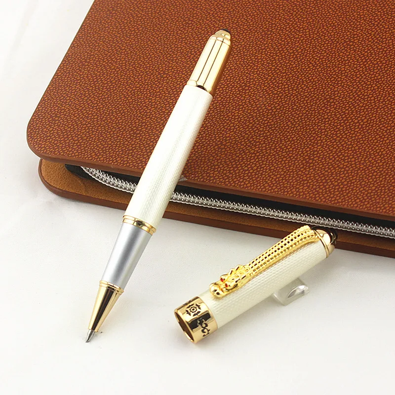 

JinHao Dragon Luxury gel pen Gold clip pen refill 0.7MM Nib Gift Ink Pens Writing Stationery Office Supplies roller ball pen