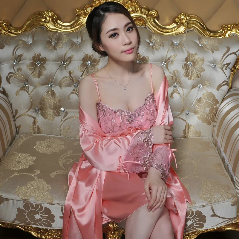 Пикантный комплект из 2 предметов ночная рубашка кимоно для женщин женская