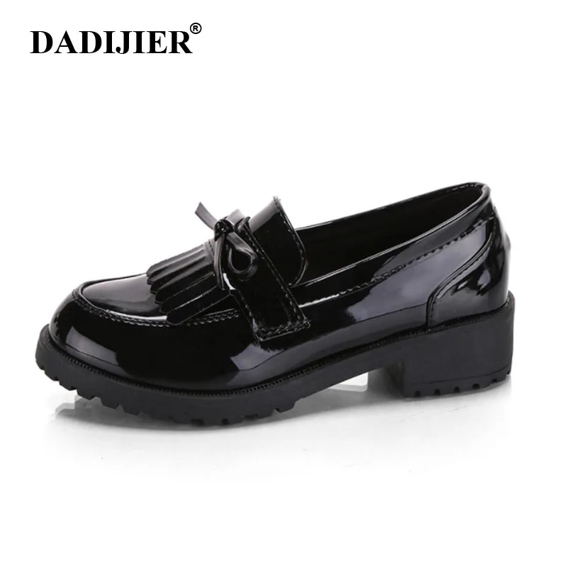 DADIJIER/2018 Женские повседневные туфли оксфорды с острым носком и бантом удобная