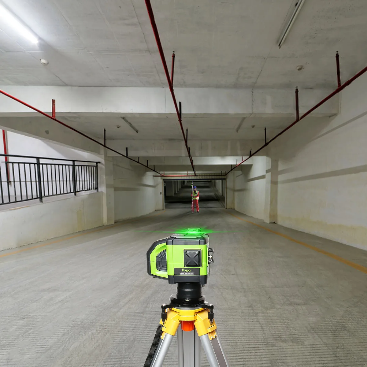 Huepar Electronic Self-Leveling 3D Green Beam Laser Level 3x360 Cross Line Three-Plane Leveling Alignment-Dual Slope Function