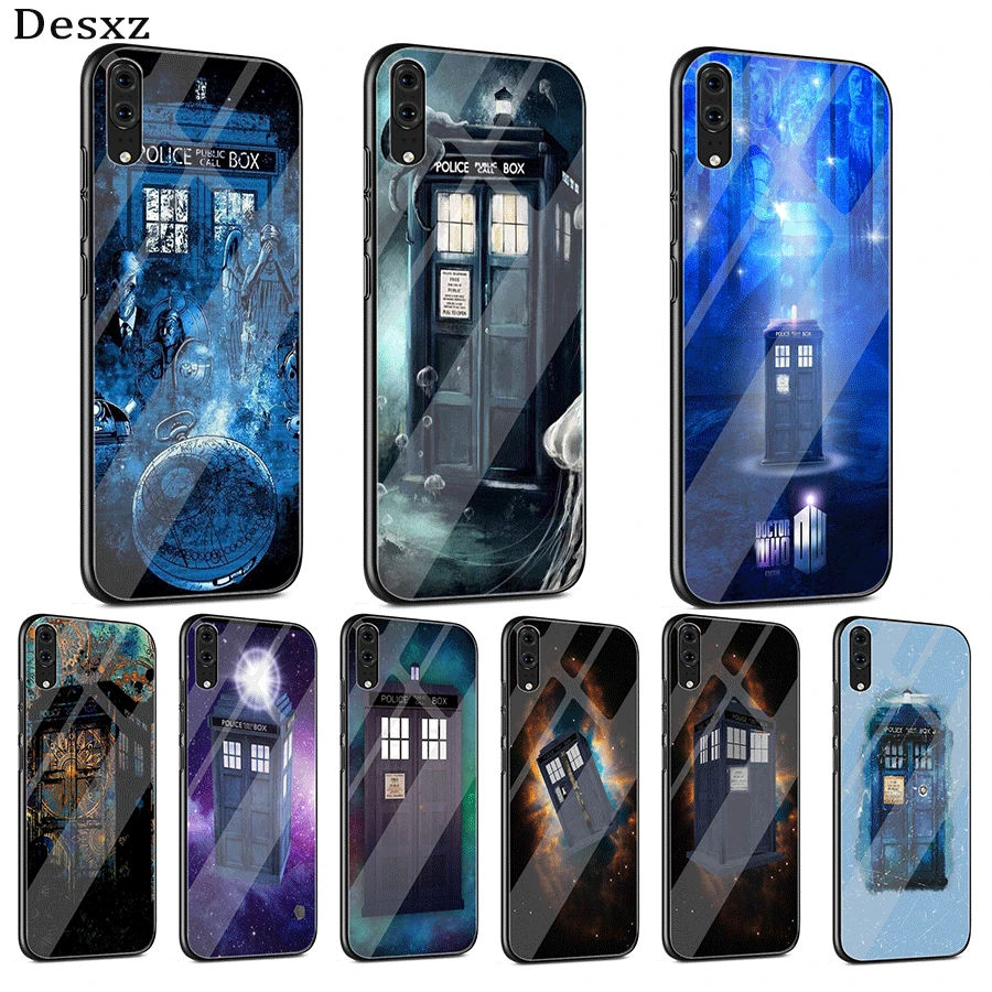 Стеклянный чехол для телефона Desxz Huawei Mate Honor 8X 9 10 7A 20 P30 P20 P10 Lite Pro P Smart Cover Tardis Box Doctor