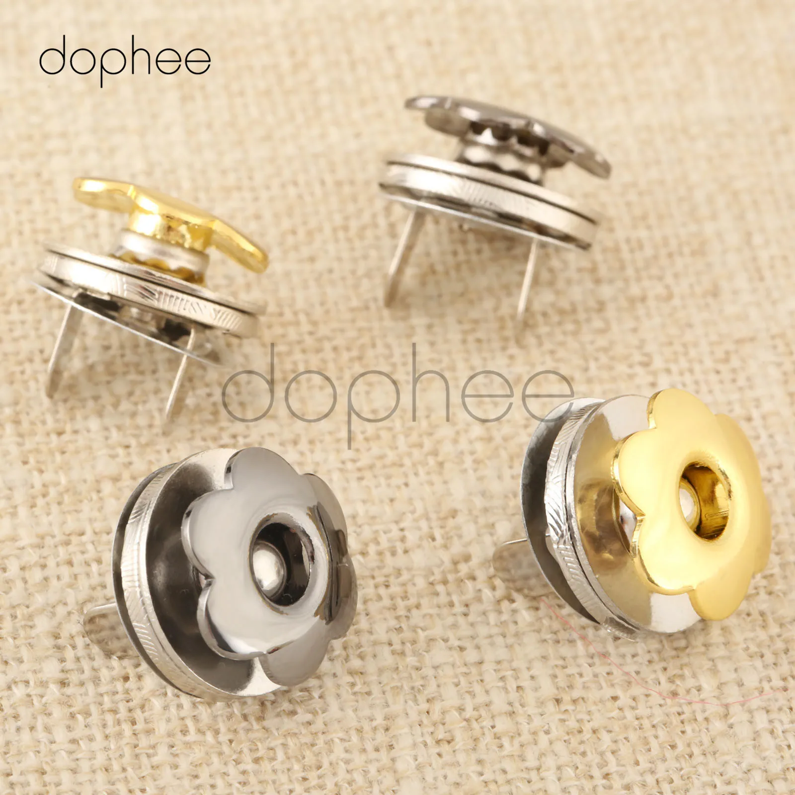 Dophee 5 комплектов 17 мм Магнитные защелки в форме цветка 2 цвета пряжки, пуговицы пресс украшение для шитья Ремесло одежда кошелек сумка