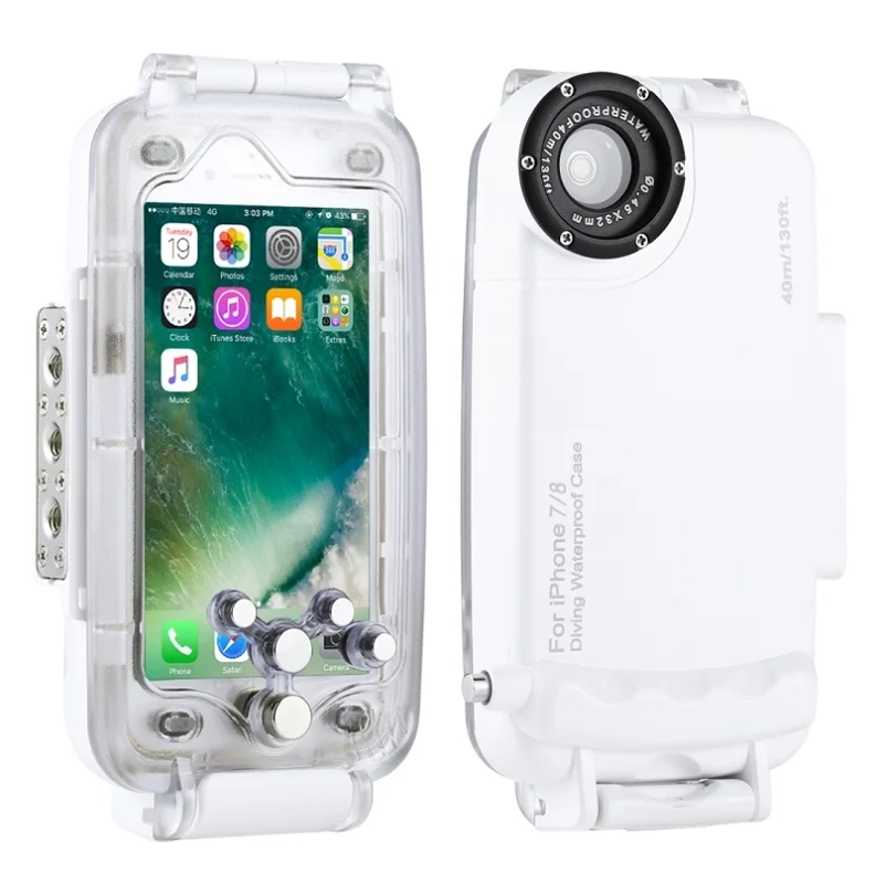 Водонепроницаемый чехол для iPhone 7 и 8, 40 м/130 футов, корпус для подводной камеры, водостойкий Чехол для iPhone 7 для дайвинга, чехол - Цвет: Розовый
