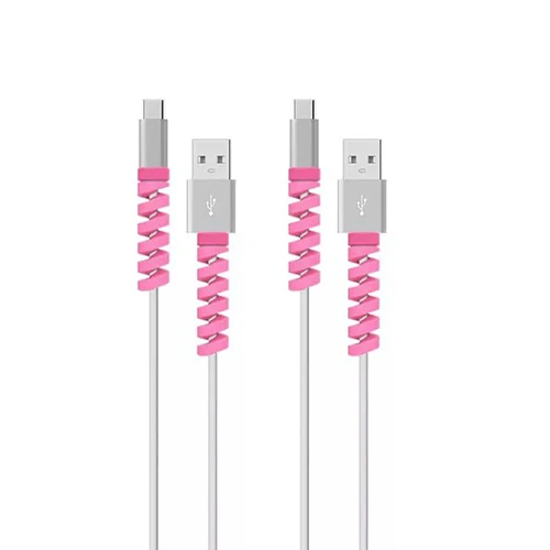 pink 2 шт. защитный кабель для зарядки 6 цветов Choosen для Apple iPhone 8 X Освещение USB кабель для зарядного устройства Шнур восхитительный и милый - Цвет: pink