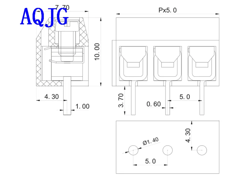 100 шт. 2pin 3pin PCB винт Teminal Block 306-5.0-2P KF306 5 0 мм Шаг Клеммная колодка вставной винтовой