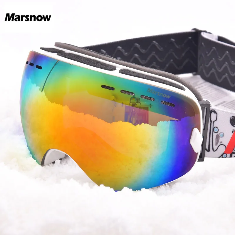 Marsnow лыжные очки двойной UV400 Анти-Туман Лыжные объектив маска Лыжный Спорт Для