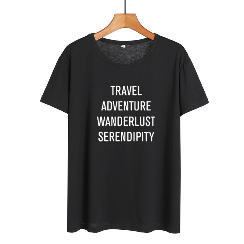 2018 летняя Новинка Tumblr хипстер путешествие Приключения Wanderlust Serendipity Футболка