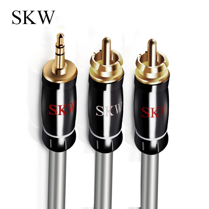 Кабель SKW RCA 2RCA на 3 5 аудиокабель AUX кабель 1 м 2 для домашнего кинотеатра DVD