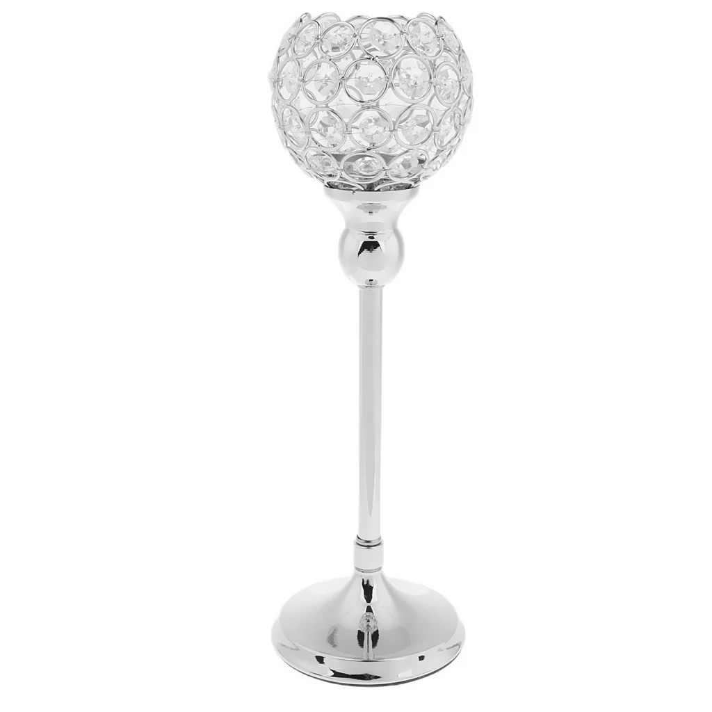 2x Кристалл Votive Tealight подсвечник свадебное место Декор серебро 35 см H | Дом и сад