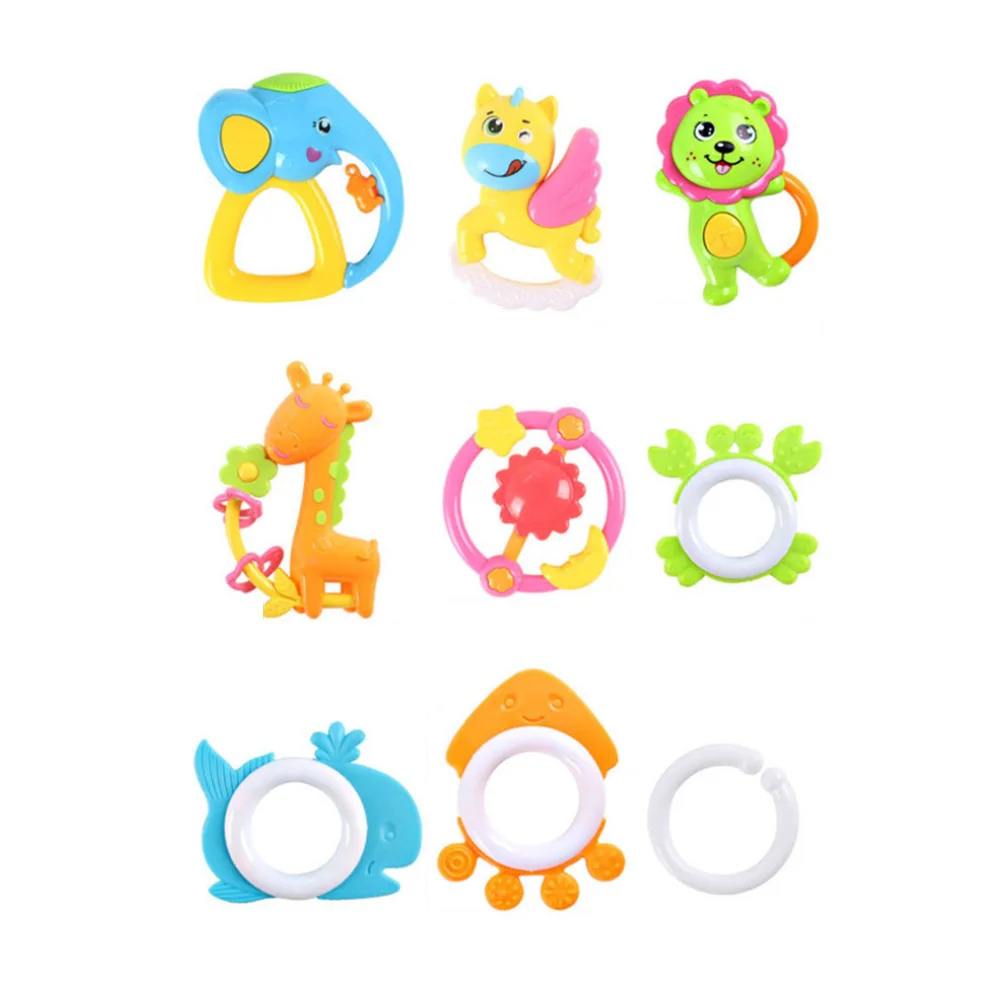A2 9PCS Детские игрушки для тренировки рук, массажный мяч, погремушка, мульти мяч, развивающие игрушки, набор зубов, тактильное восприятие, игрушки, массажный мяч, укус - Цвет: A2 9PCS
