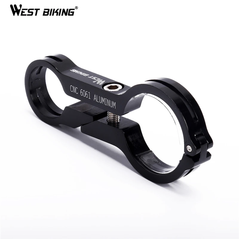 WEST BIKING карбоновая велосипедная ручка удлинитель крепление ЧПУ Алюминиевый расширитель держатель светильник держатель для компьютерной лампы зажим 31,8 мм